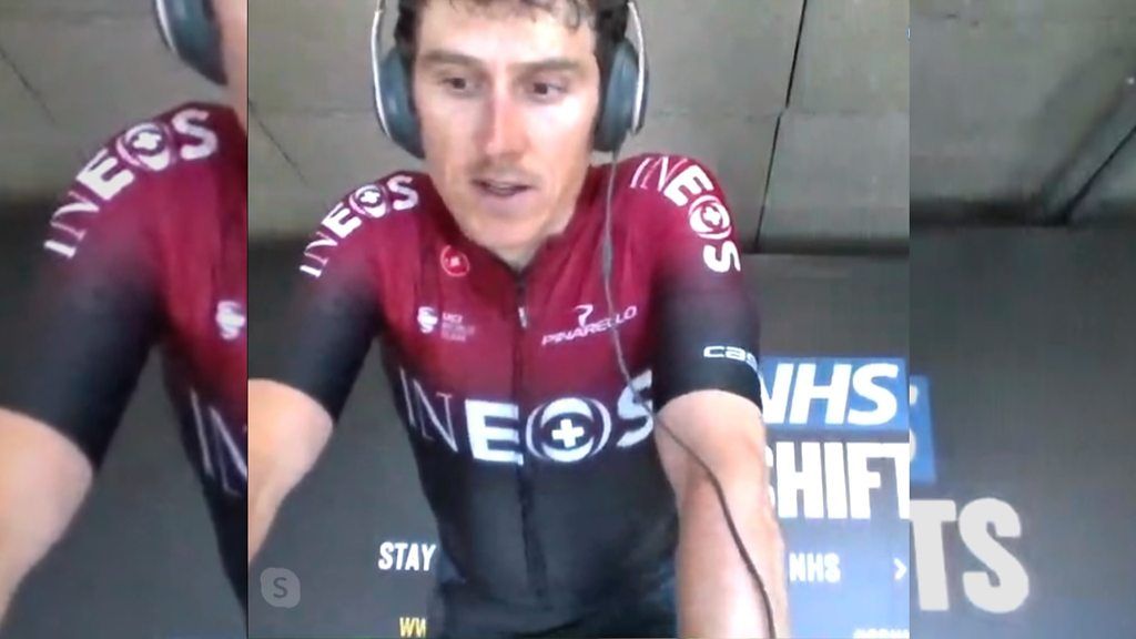 Geraint Thomas says the money raised for the NHS - in excess of £100,000 so far - is keeping him going as he cycles for 36 hours over three days.