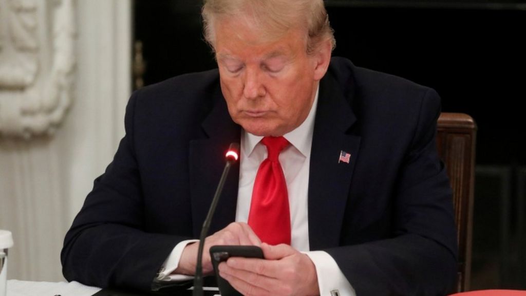 Facebook And Twitter Restrict Trump Accounts Over Harmful Virus Claim Bbc News