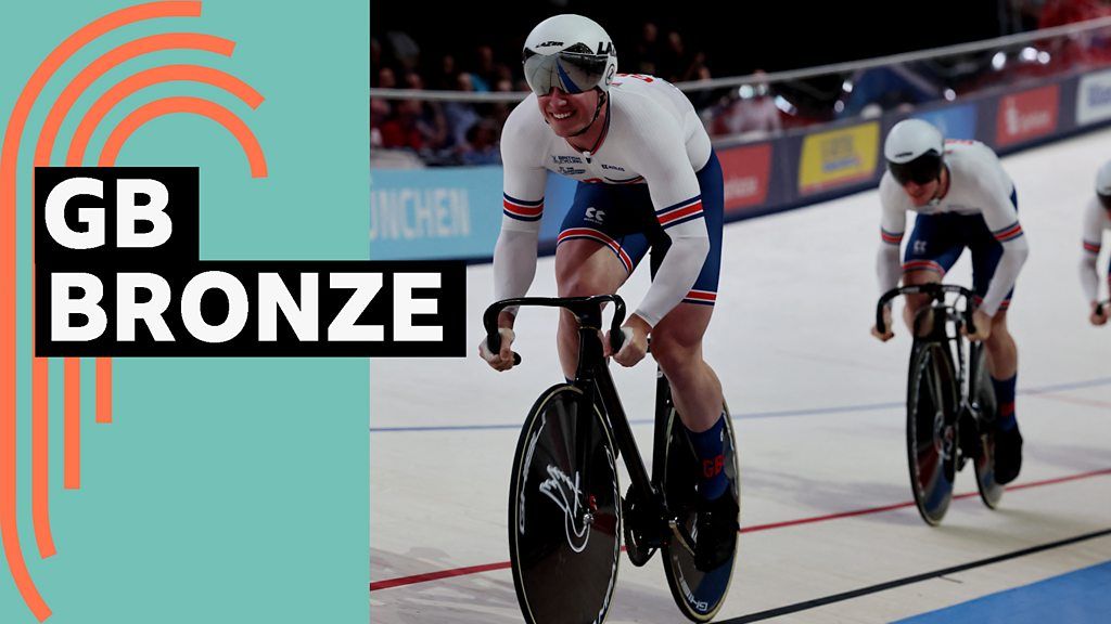European Championship: Watch GB win bronze in men's team sprint final