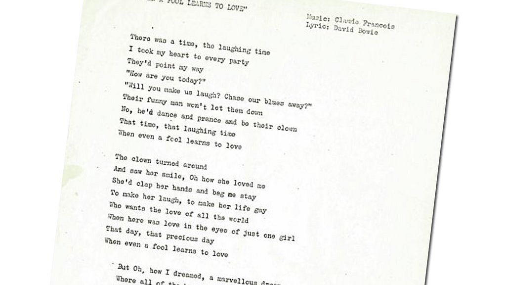 The lyrics to Even A Fool Learns To Love
