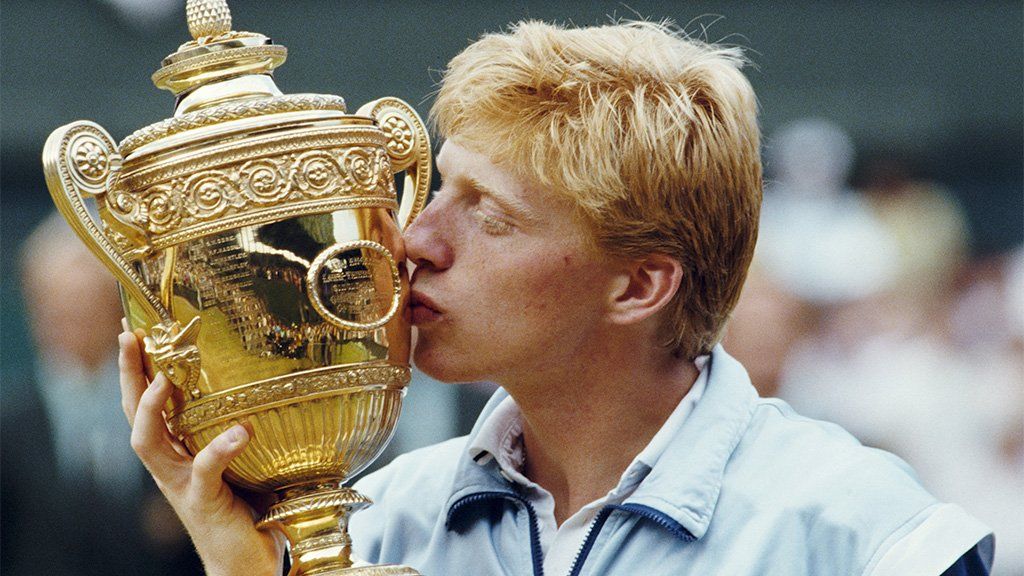 Boris Becker wins the 1985 Wimbledon Tennis Championship