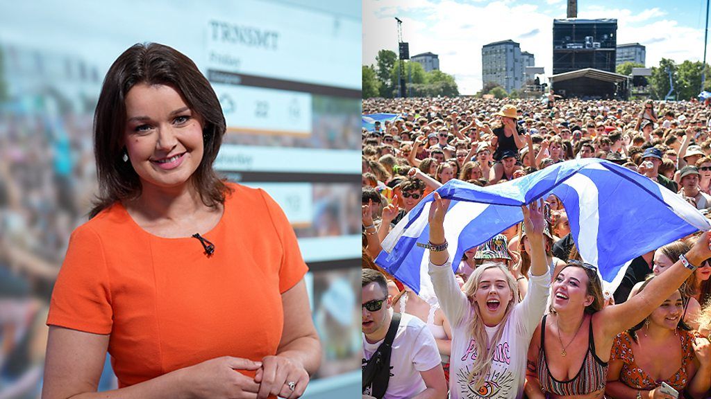 Gillian Smart stands next to crowds at TRSMT festival