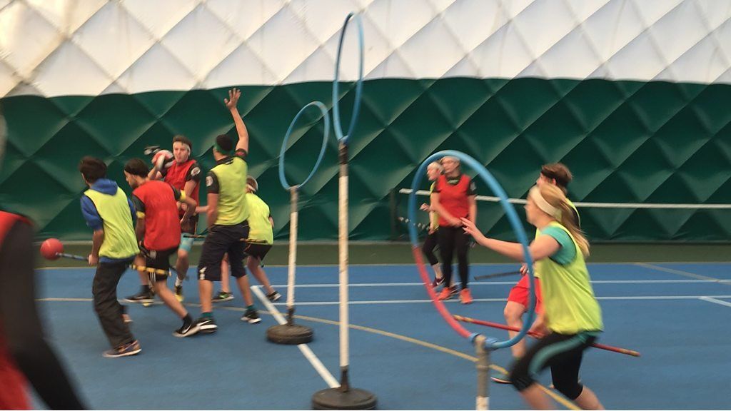 Quidditch: Bangor University's Broken Broomsticks play their version of the Harry Potter game