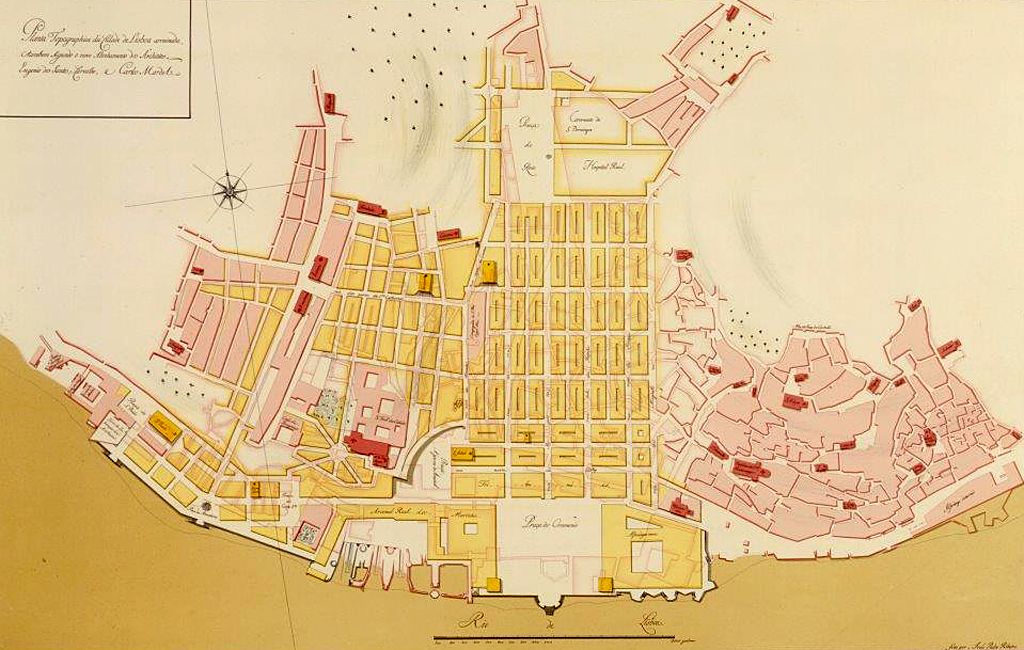 План Лиссабона после землетрясения 1755 года