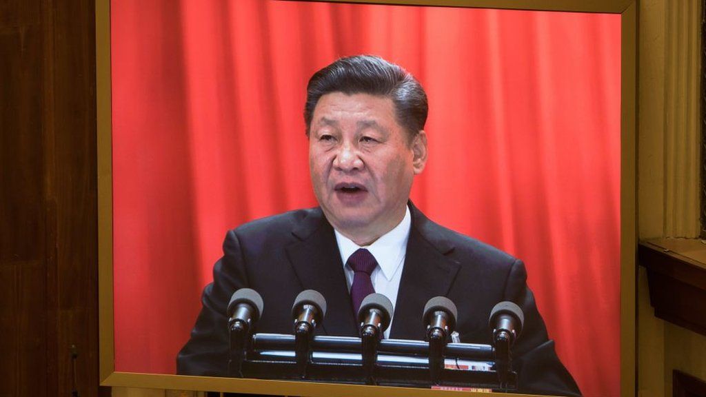 Xi Jinping speaking in parliament