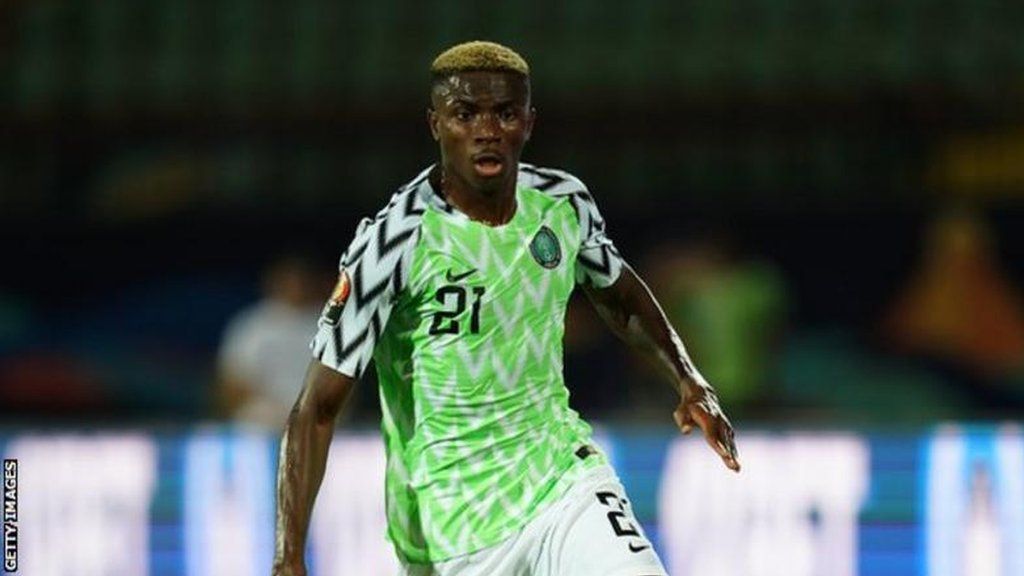 Victor Osimhen playing for Nigeria