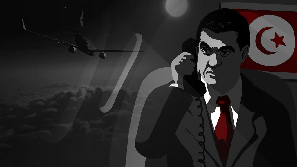Still from animation depicting former President Ben Ali