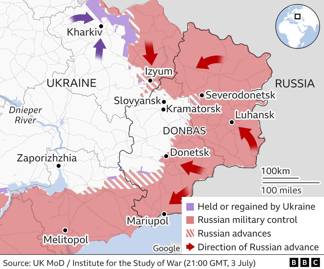 Ukraine Russia War Civilians Flee Frontline City As Russians Advance    125747025 Ukraine Invasion East Map  Nc 