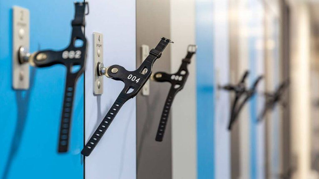 Swimming pool lockers at a Freedom Leisure site