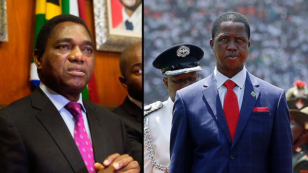 edgar lungu and Hakainde Hichilema