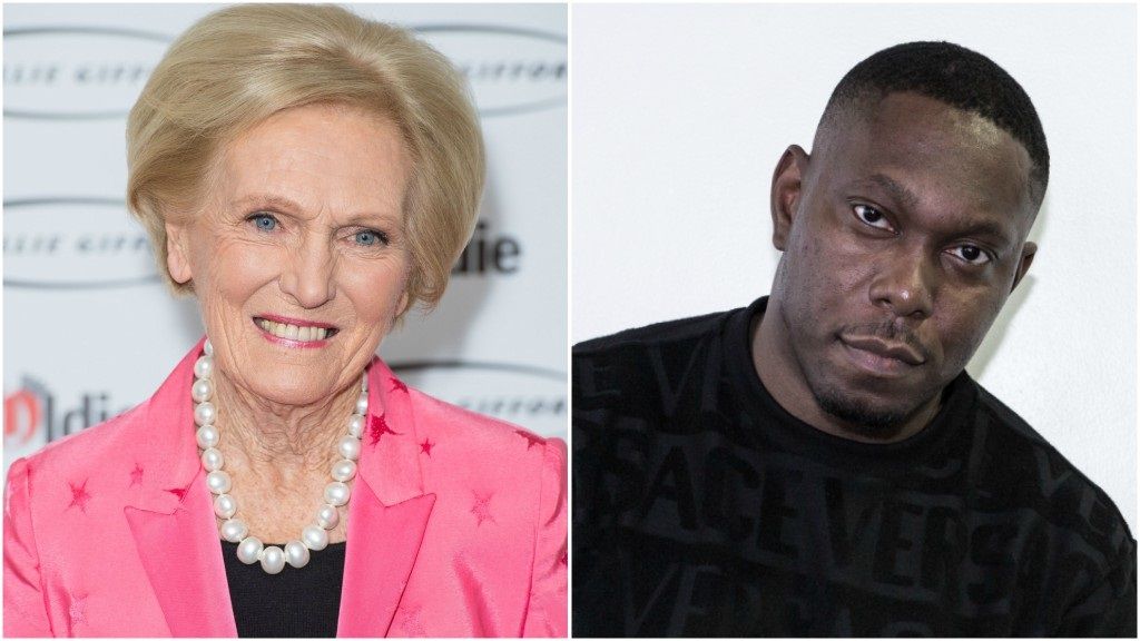 Mary Berry and Dizzee Rascal