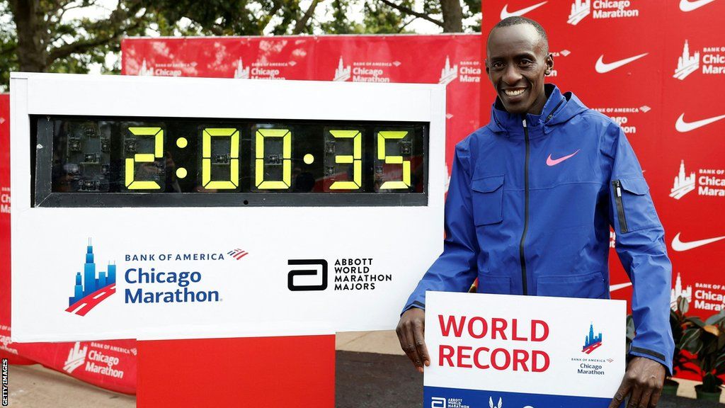 Kelvin Kiptum after marathon world record