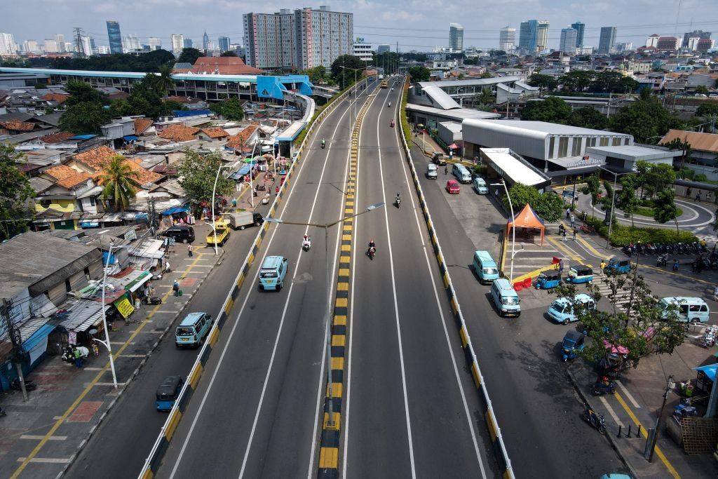 Roads of Jakarta remain deserted even before the lockdown is implemented