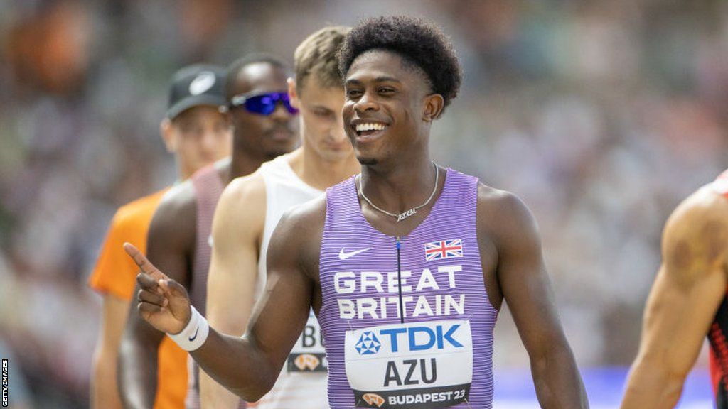 Jeremiah Azu prior to the men's 4x100m at last year's the World Athletics Championships
