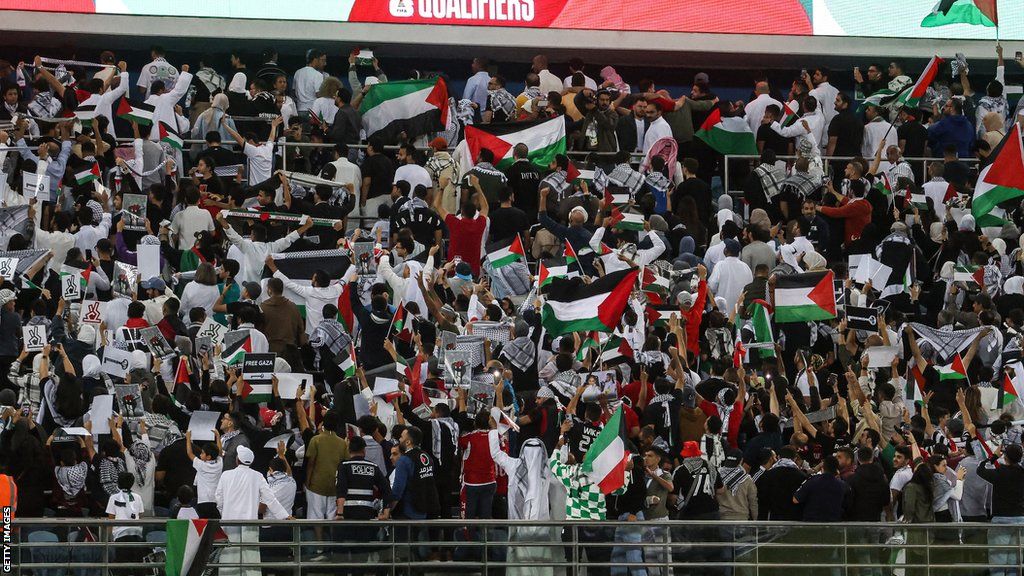 Palestine fans during their World Cup qualifier against Australia