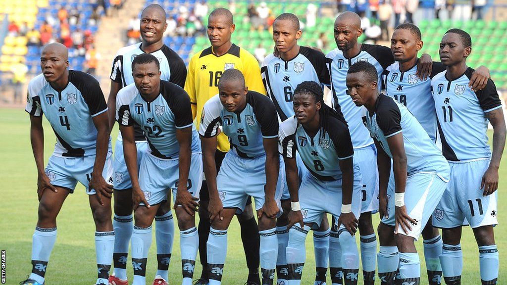 Botswana men's football team line up for team photo at 2012 Afcon