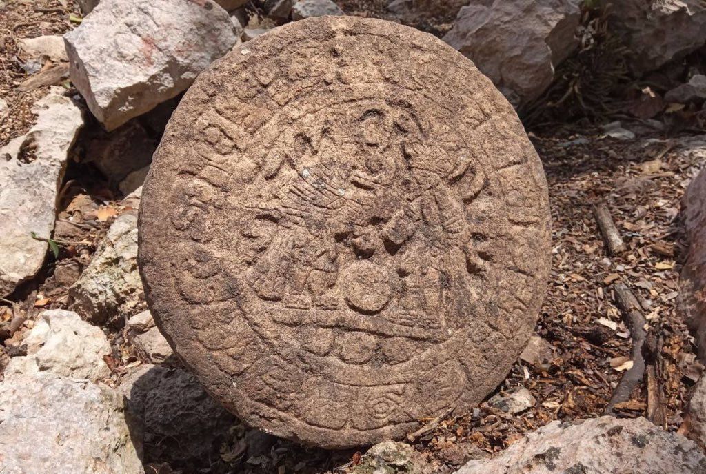 A view of the stone found at Chichen Itza