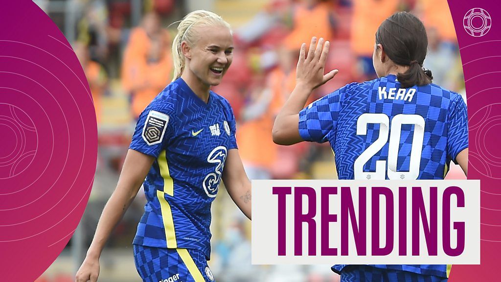 Women's Super League: Watch Pernille Harder's superb goal for Chelsea v Man Utd