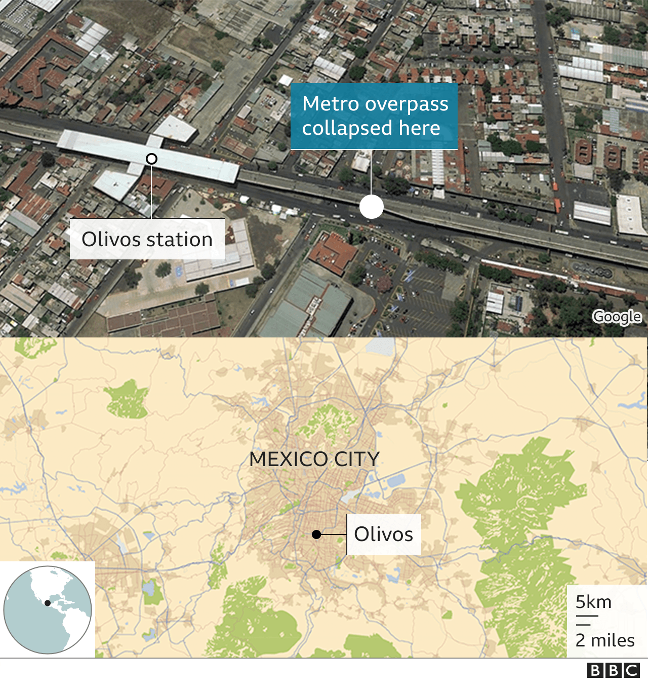 Map of where the accident took place