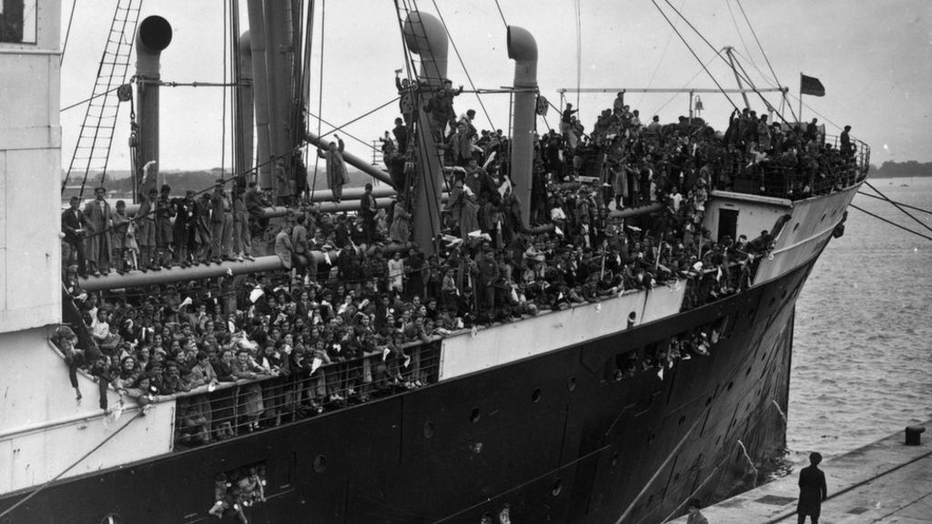 Young Spanish refugees arrived in Southampton aboard the Habana in 1937