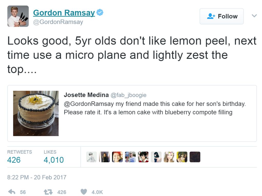 Screengrab of tweet by Gordon Ramsay