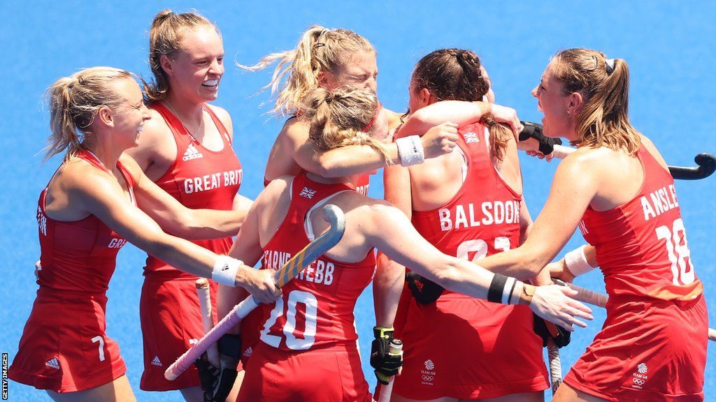 Team GB celebrate winning bronze medal at Tokyo 2020 Olympics