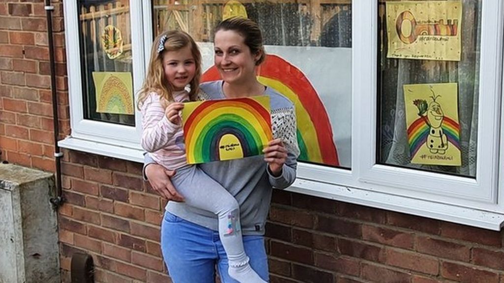 Coronavirus Rainbow Trail Success Surprises Ipswich Mum Bbc News