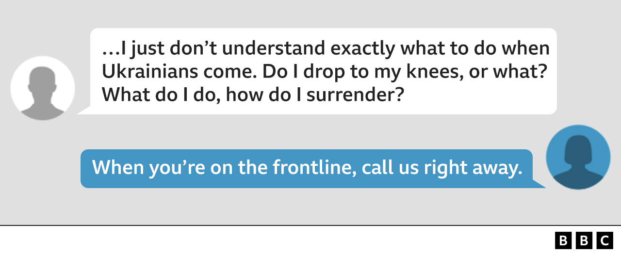 Chats from the "I Want To Live" Ukrainian surrender hotline