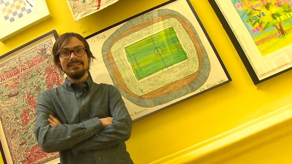 Niall Guite: Special Olympian's 'wonderful' football stadium art in prestigious exhibition