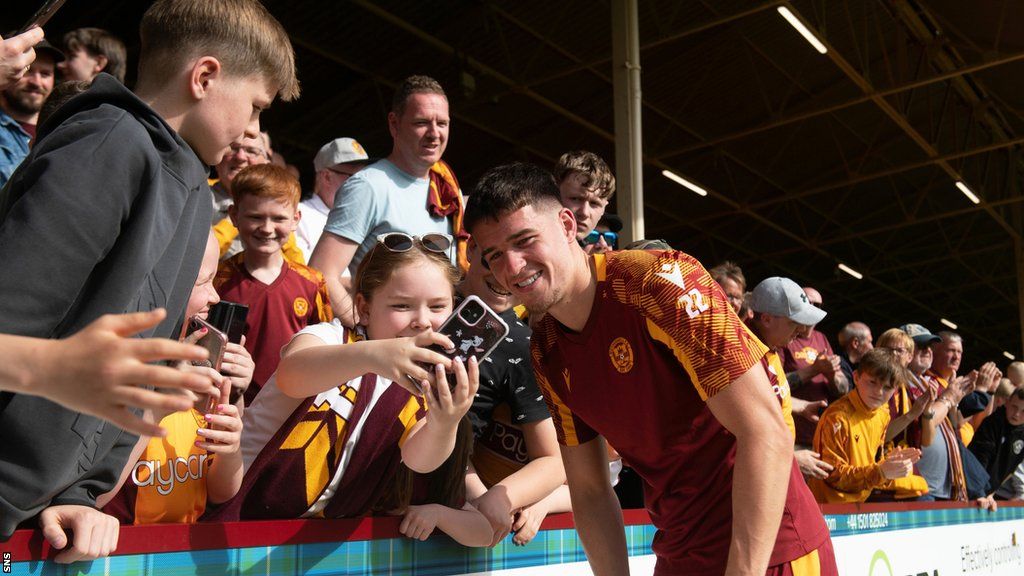 Max Johnston with Motherwell fans