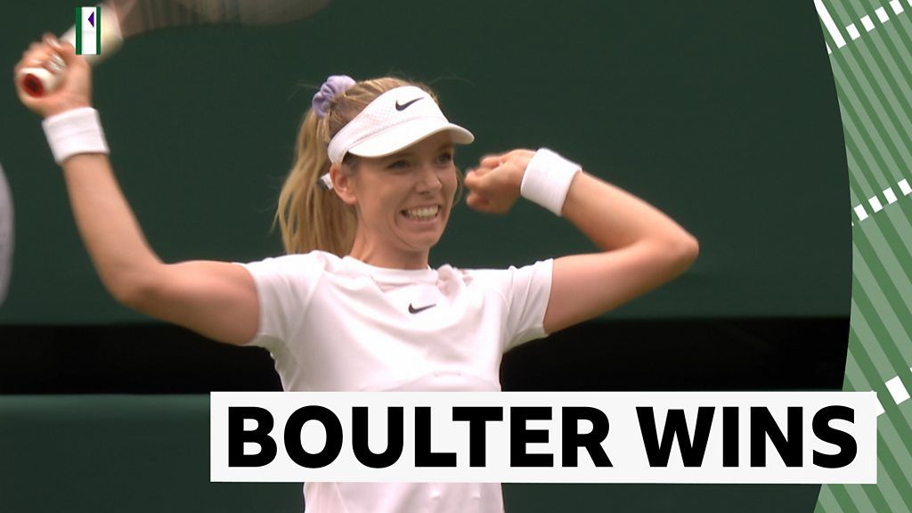 Wimbledon 2022: Watch the moment Katie Boulter beats Karolina Pliskova.