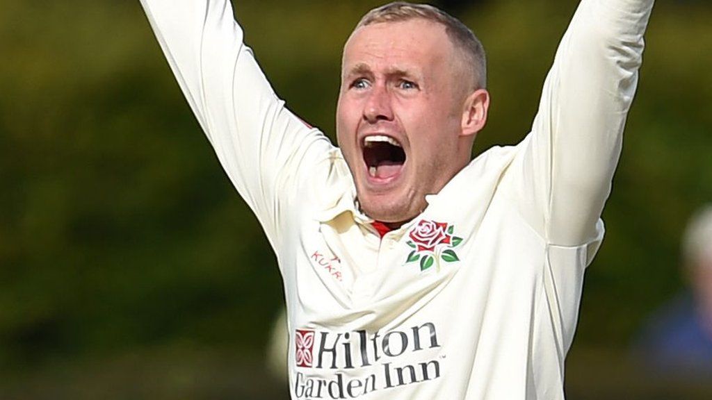 Lancashire's Matt Parkinson appeals for a wicket