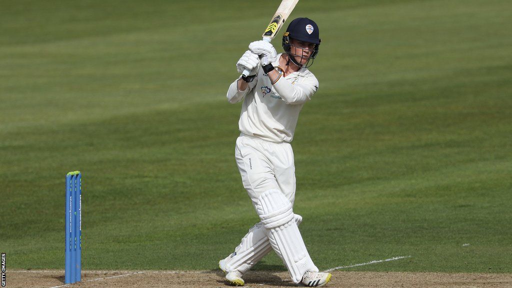 Luis Reece has scored a remarkable 590 Championship runs for twice out for Derbyshire against Glamorgan in 2023