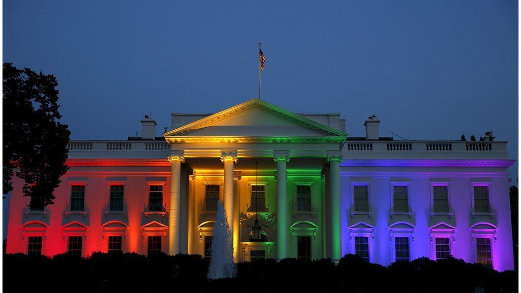 The White House was lit up in rainbow colours after the Supreme Court ruled gay marriage constitutional in June, 2015