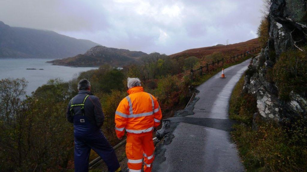 Collapsed road in Knoydart