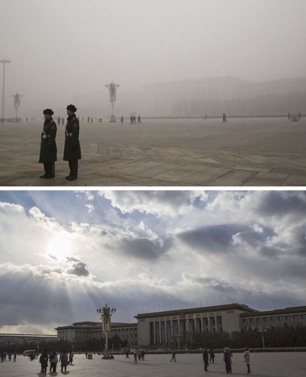 Beijing smog: Images before and after - BBC News