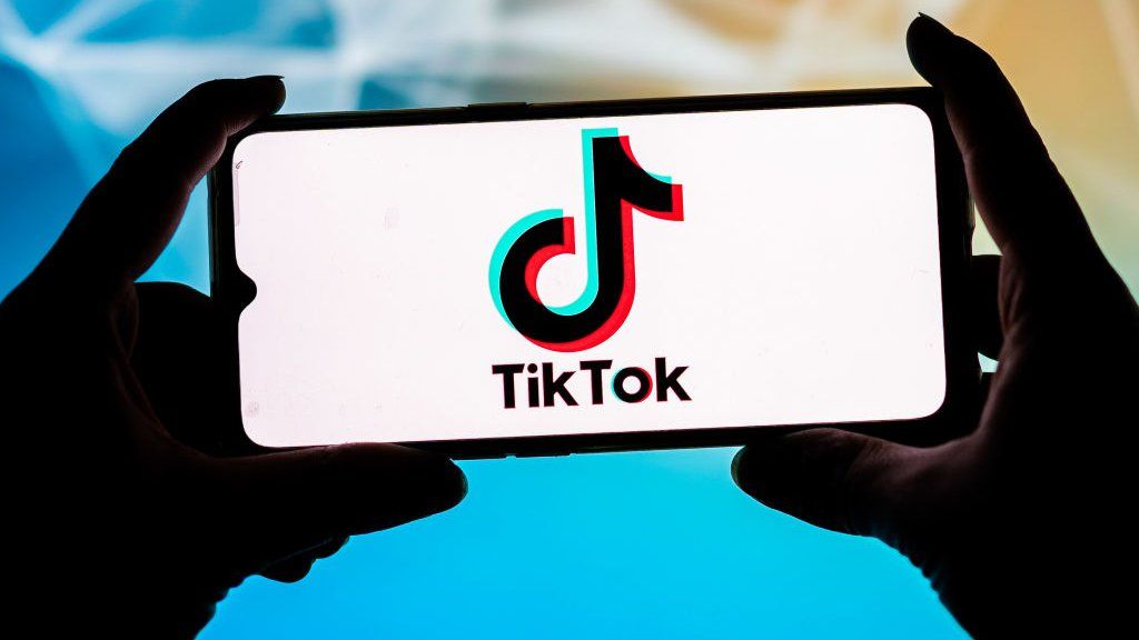 The tiktok logo shown on a smartphone