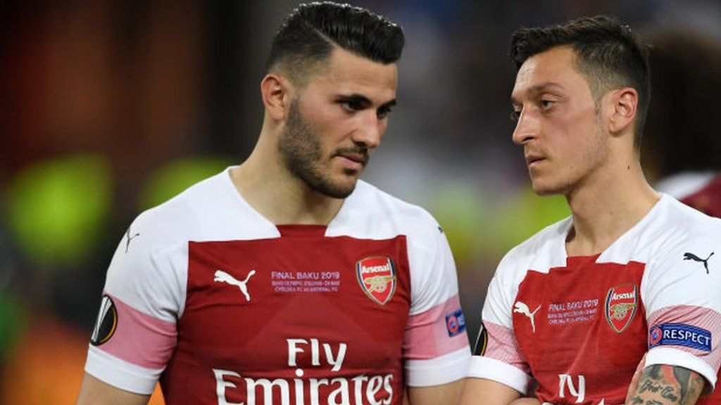 Arsenal's mesut Ozil and Sead Kolasinac