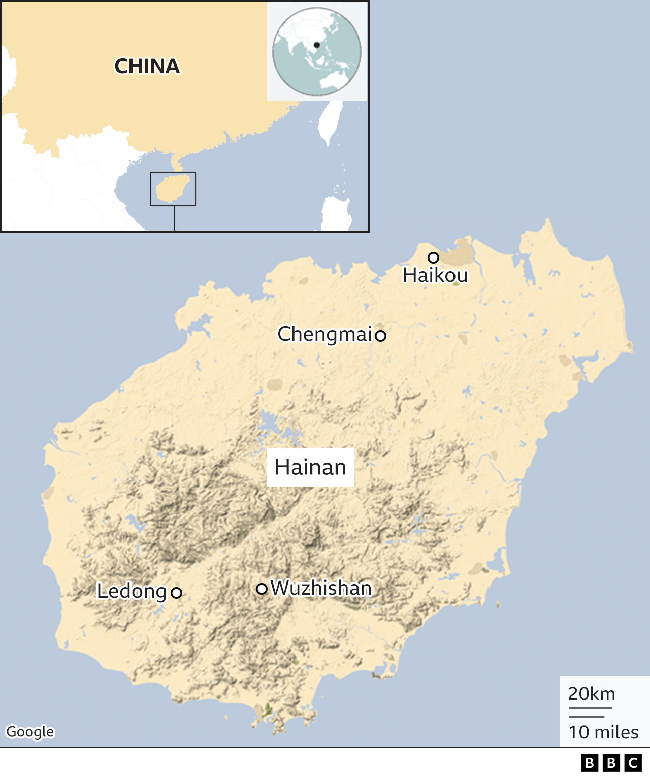 Map of Hainan
