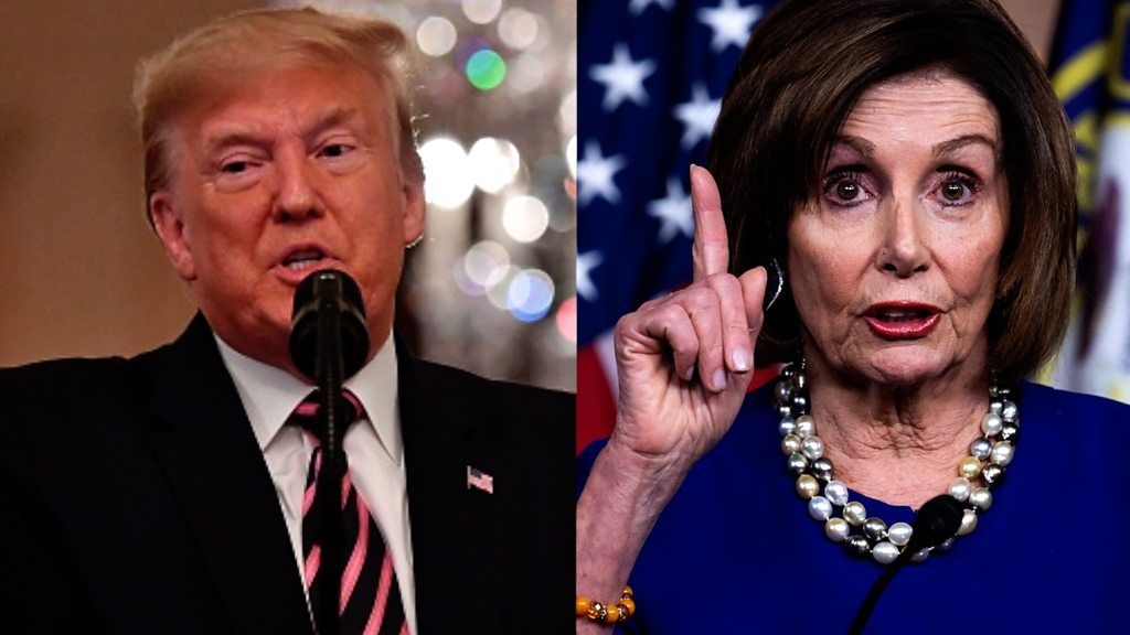President Trump and House Speaker Nancy Pelosi took jibes at each other a day after his acquittal.