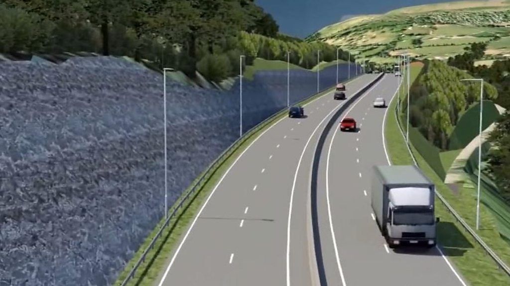 A video fly-through of how the Heads of the Valleys road will look