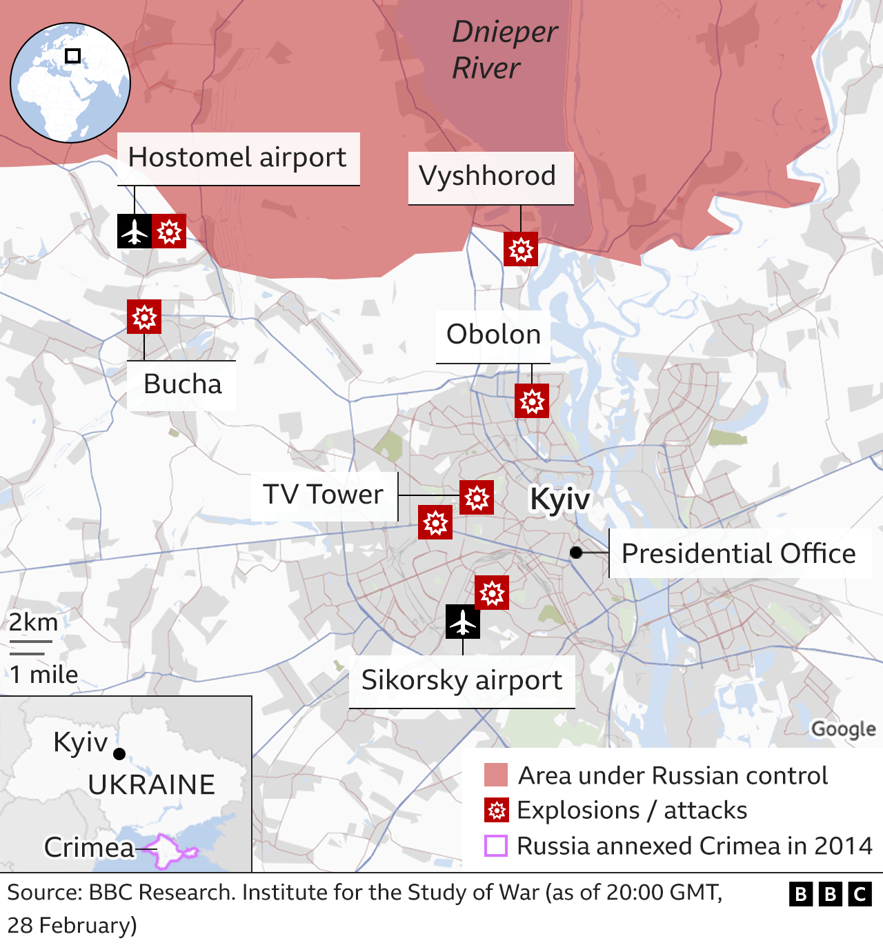 Map showing Kyiv
