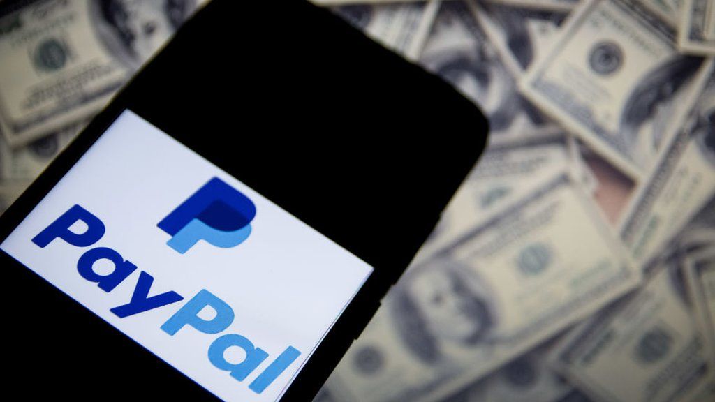 Paypal logo on phone