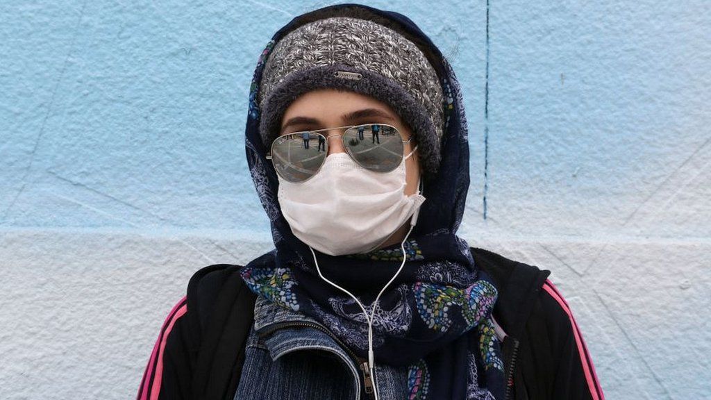 Iranian woman with mask