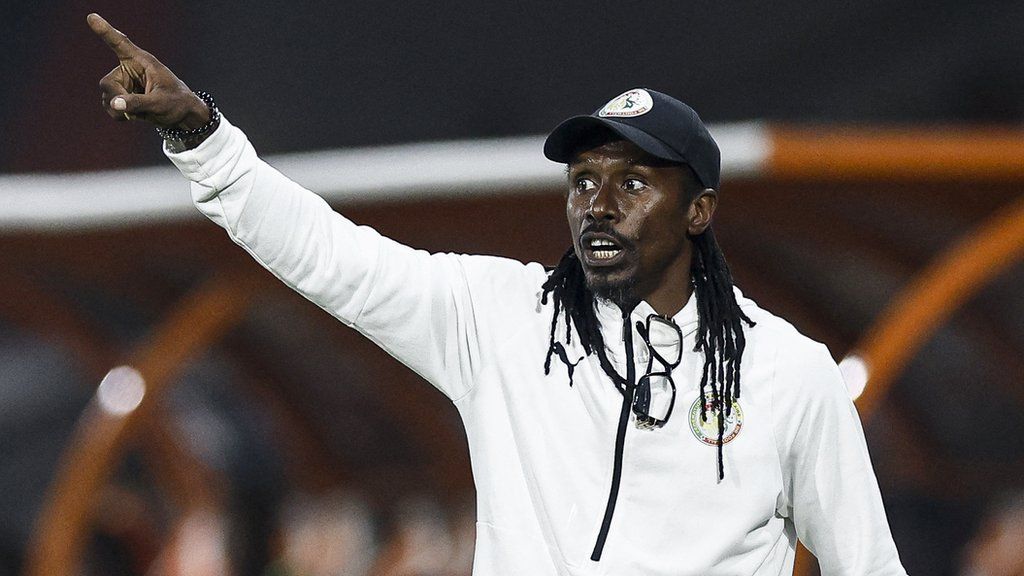 Senegal manager Aliou Cisse on the touchline during their 2023 Africa Cup of Nations last 16 tie against Ivory Coast