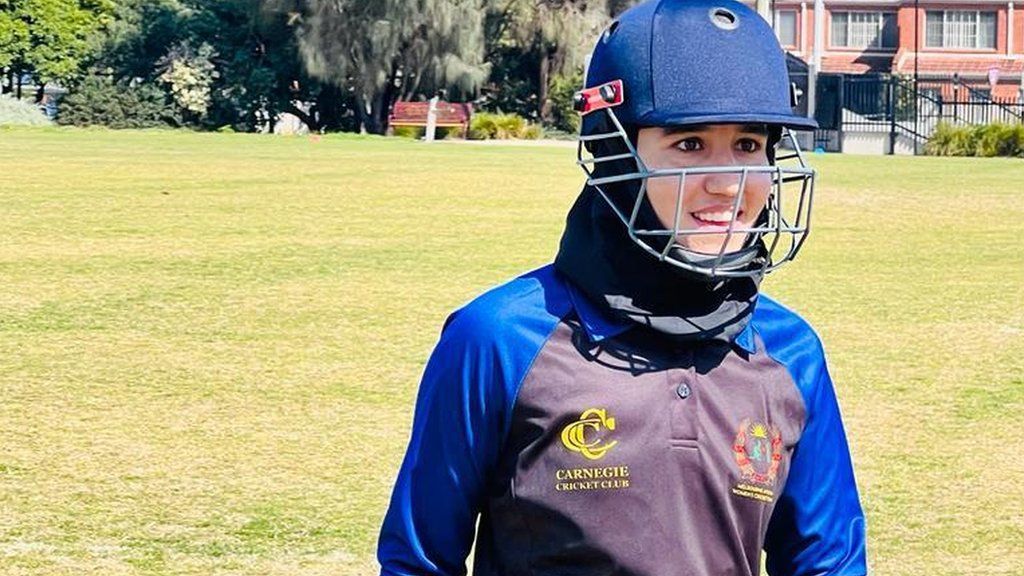 Nahida Sapan padded up and ready to bat in her new home of Australia