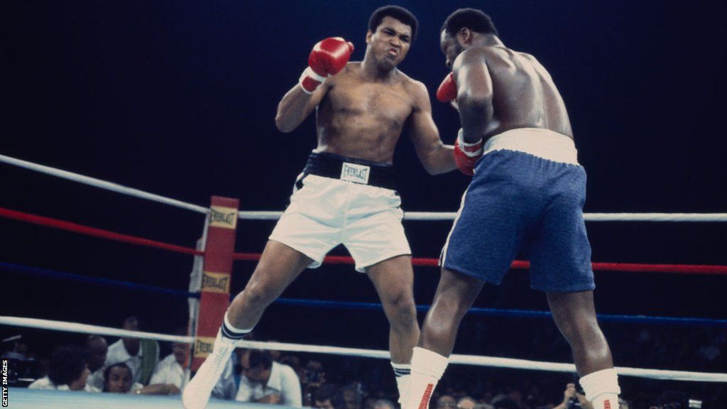 'The Thrilla in Manila' was the rubber match between Muhammad Ali (left) and Joe Frazier after the pair had shared a win apiece in previous bouts