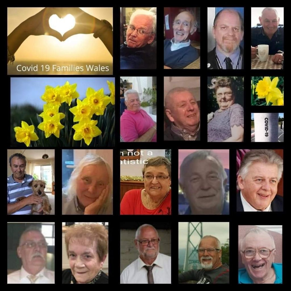 A collage created by the group of the people who have died