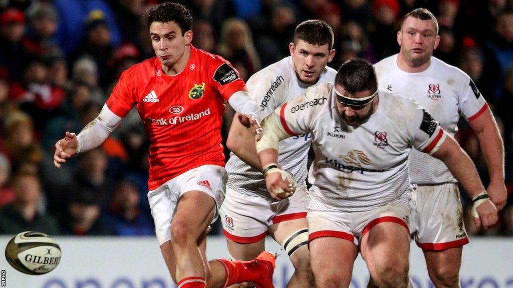 Moore battles with Munster's Joey Carbery in January 2020