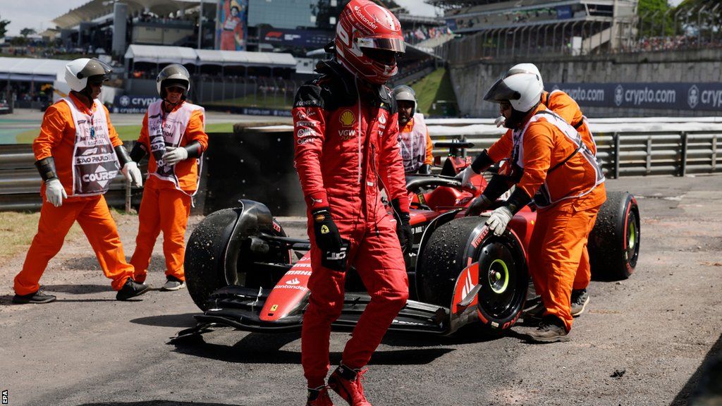 Leclerc's Brazil formation lap crash caused by electronics issue